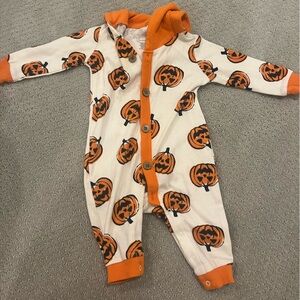 Orange Pumpkin Kids Romper